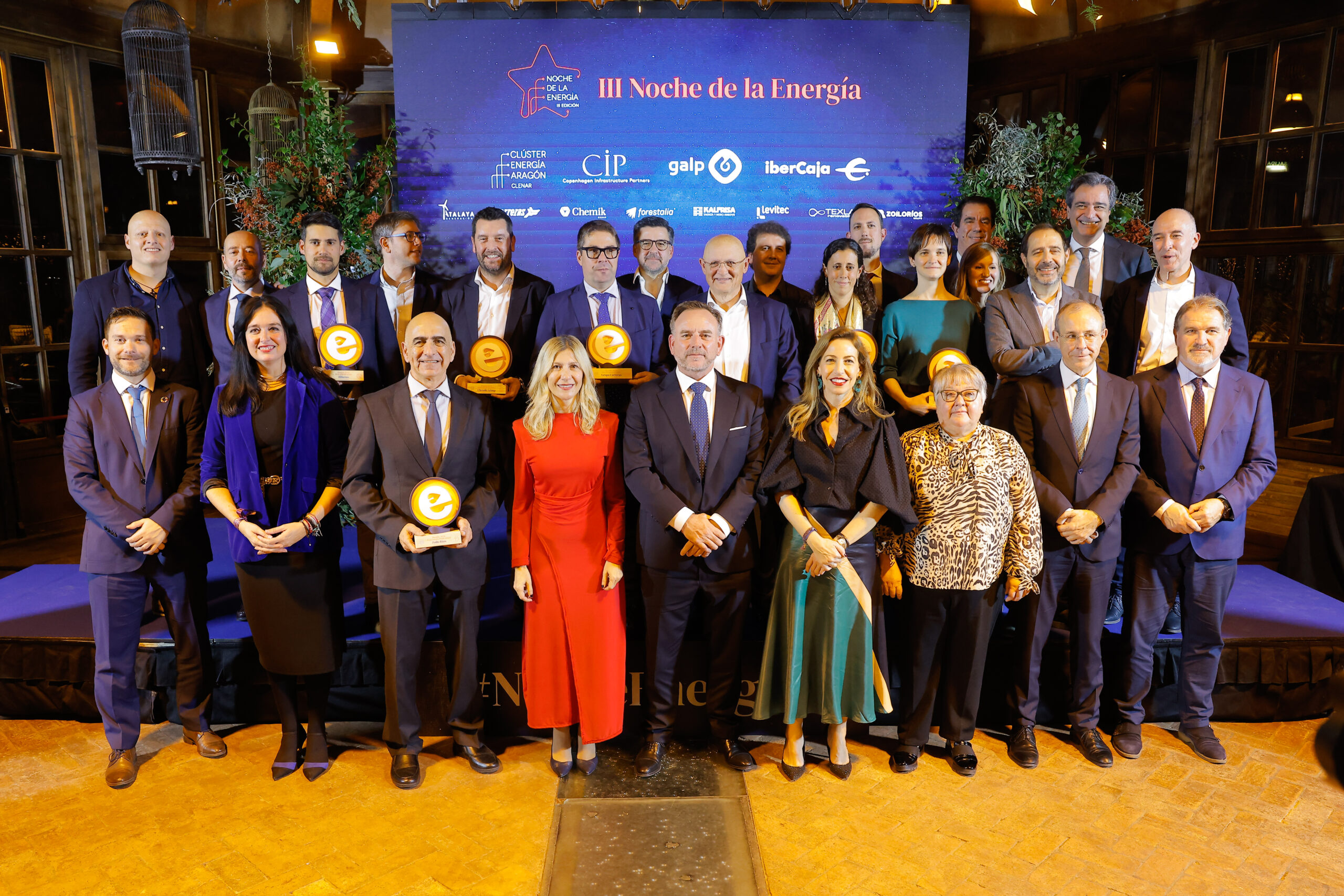 Foto de familia de los premiados en la III Noche de la Energía